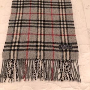 Burberry Grey Nova Check Lambswool Scarf